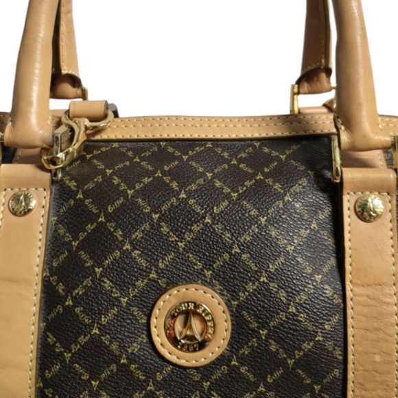 LA TOUR  EIFFEL Signature Brown Carry On Duffel Dome Traveler Canvas Leather - Picture 7 of 16